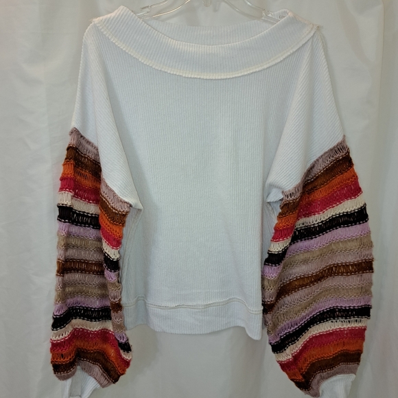 EUC We The Free Cha Cha Crochet Sweater Waffle Knit Oversized Size S Crochet - Picture 10 of 13